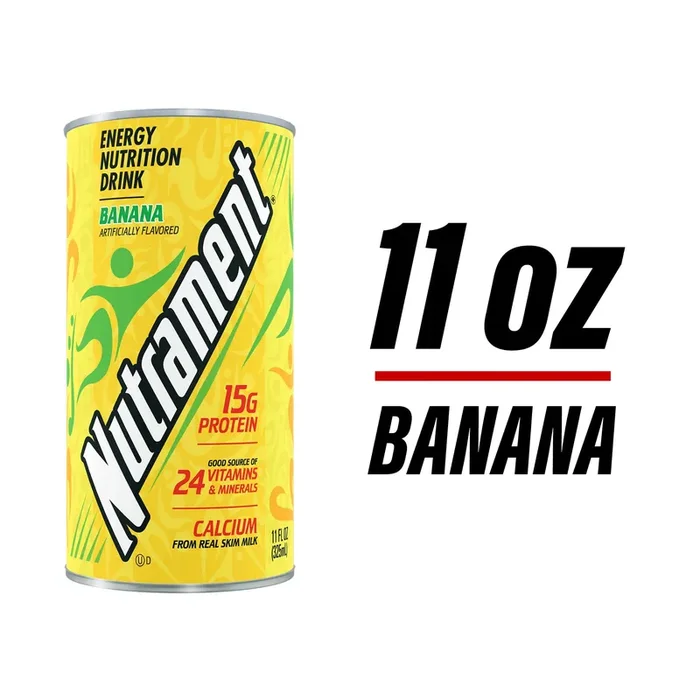 Nutrament Banana Nutrition Drink, Energy Drink with Vitamins, Minerals and Protein, 11 FL OZ Can