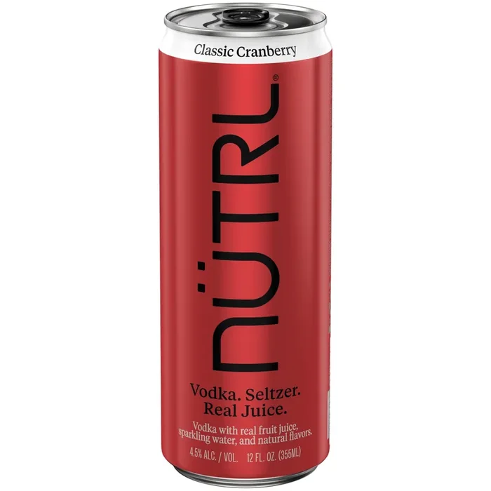 Nutrl Vodka Seltzer Classic Cranberry 12 fl oz Single Can