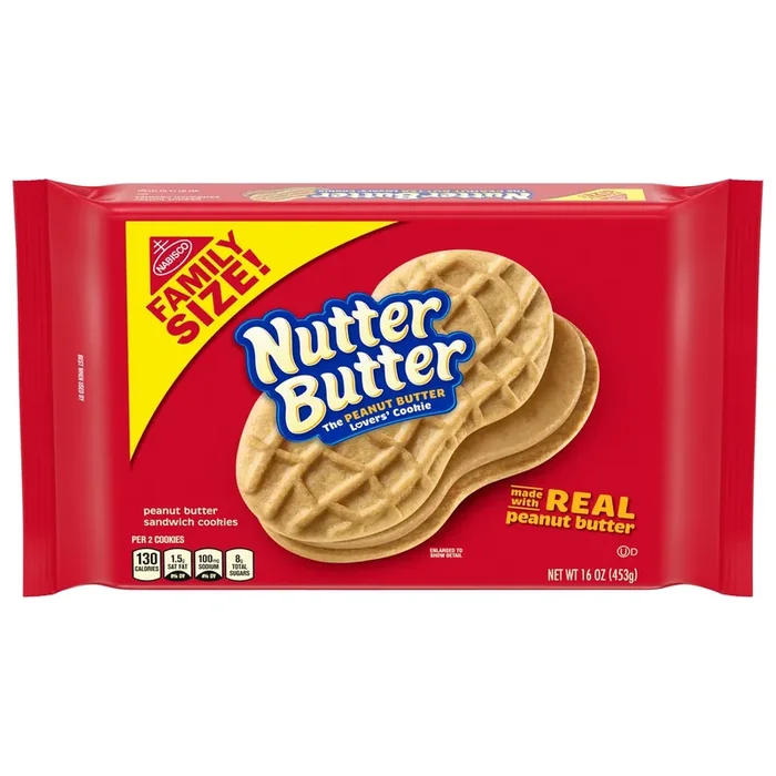 Nutter Butter Peanut Butter Sandwich Cookies, Family Size, 16 oz