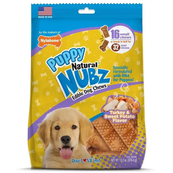 Nylabone Nubz Puppy Turkey and Sweet Potato Dental Dog Treats – 13.2oz