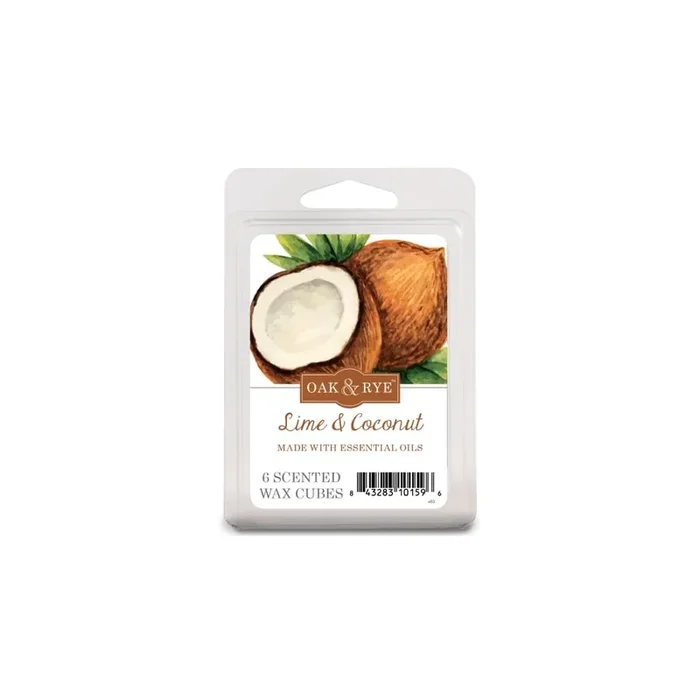 Oak & Rye Lime And Coconut Wax Cube Melts – White