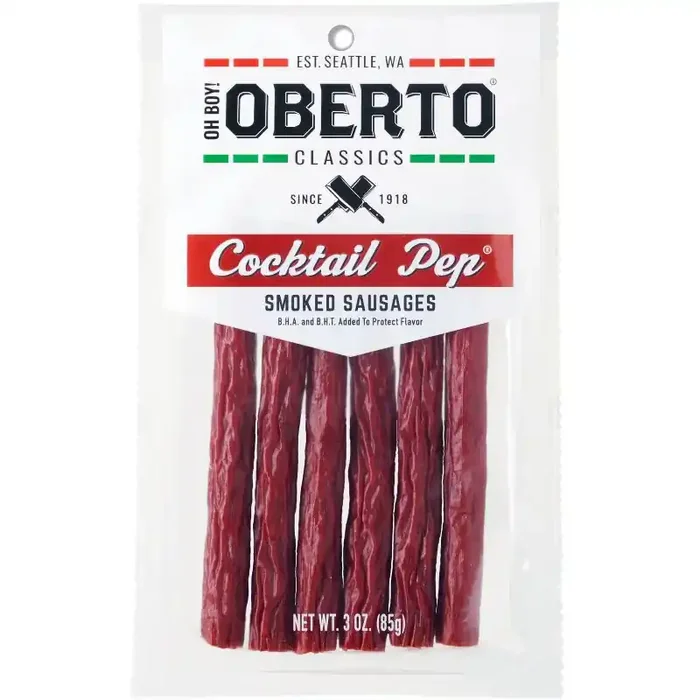 Oberto Cocktail Pep Smoked Sausage Sticks – 3oz