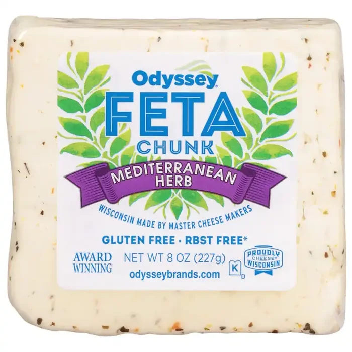 Odyssey Chunk Mediterranean Herb Feta Cheese 8 oz