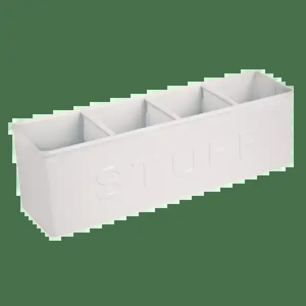 Office Depot Brand 4-Compartment Desktop Storage Organizer, White