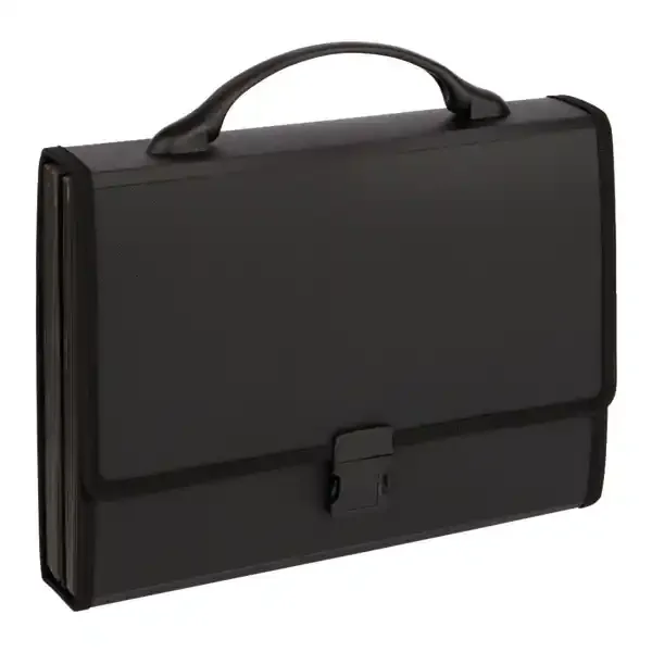 Office Depot Brand Poly 26-Pocket File, Letter Size, Black
