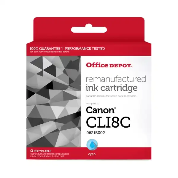 Office Depot® Brand Remanufactured Cyan Ink Cartridge Replacement For Canon® CLI-8C, ODCLI8C