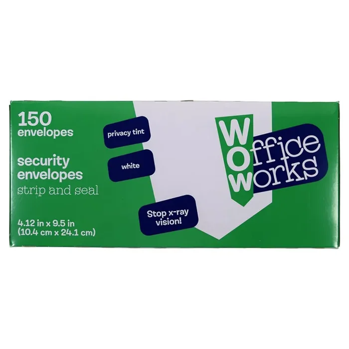 Office Works Strip And Seal Security Envelopes – White