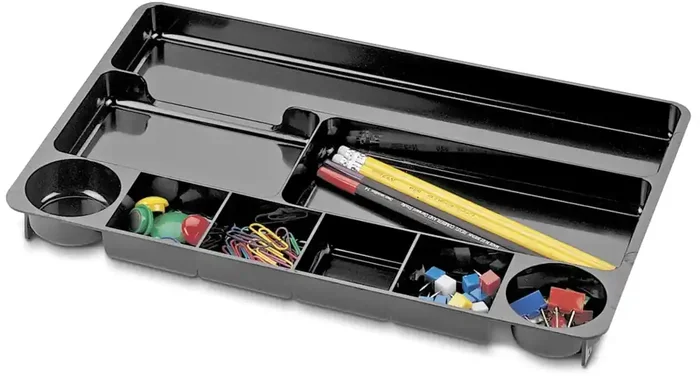 OfficeMate 9-Compartment Drawer Tray – Black