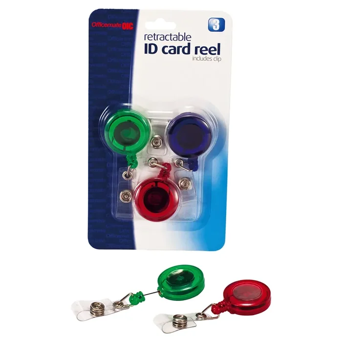 OfficeMate Identification Card Reels with Clips
