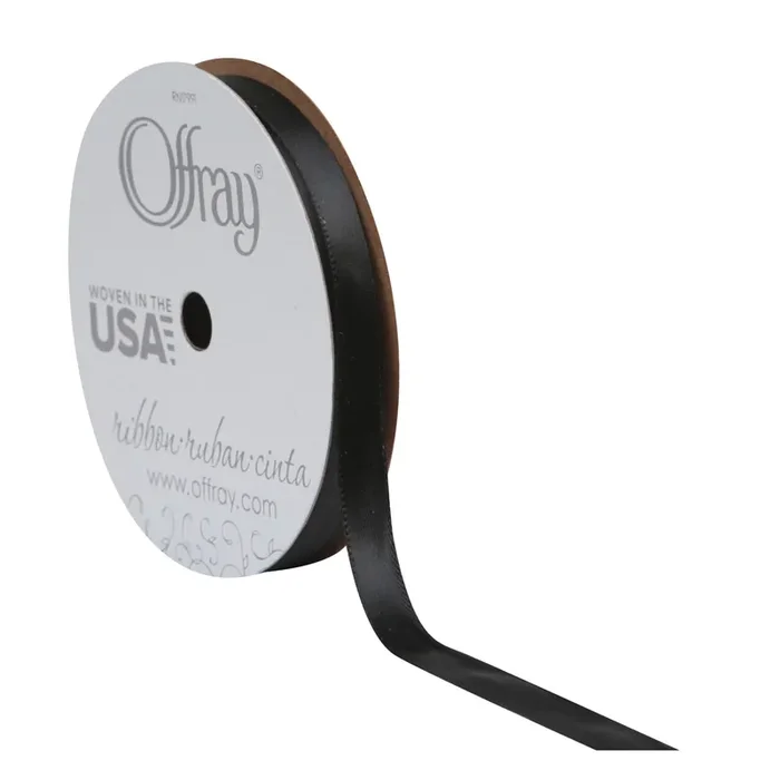 Offray 3/8″ Satin Black Ribbon