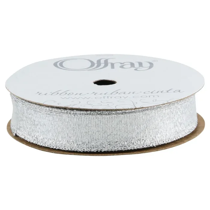 Offray Galena Ribbon 5/8″ Silver