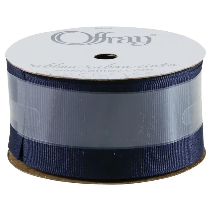 Offray Ribbon Grosgrain Navy 1.5 in x
