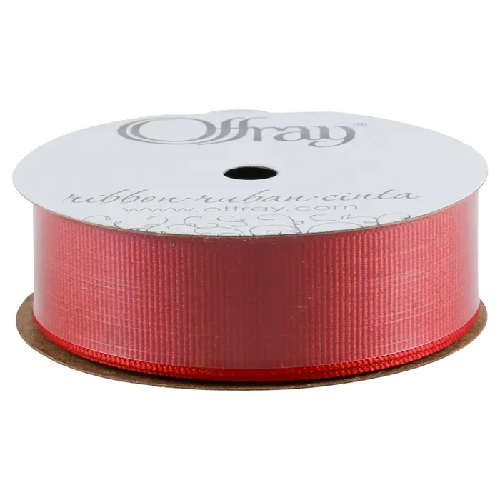 Offray Ribbon Grosgrain Red, 7/8 in x