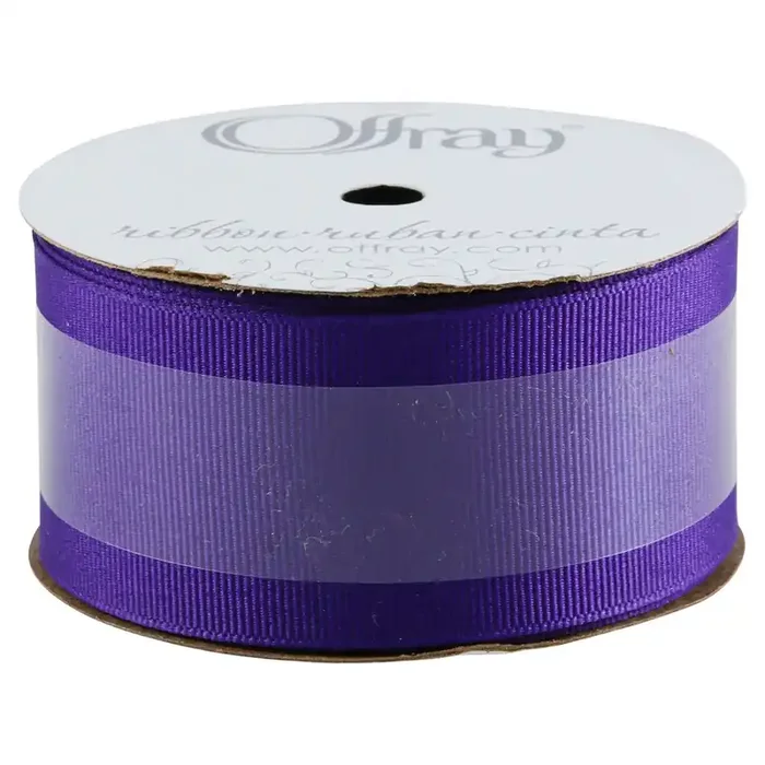 Offray Ribbon Grosgrain Regal Purple, 1.5 in x