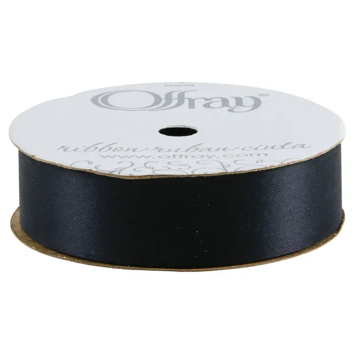 Offray Ribbon Seamaid Black, 0.875 X