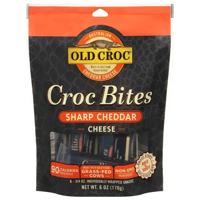 Old Croc Croc Bites Sharp Cheddar Cheese Snacks 8 – 0.75 oz Snacks