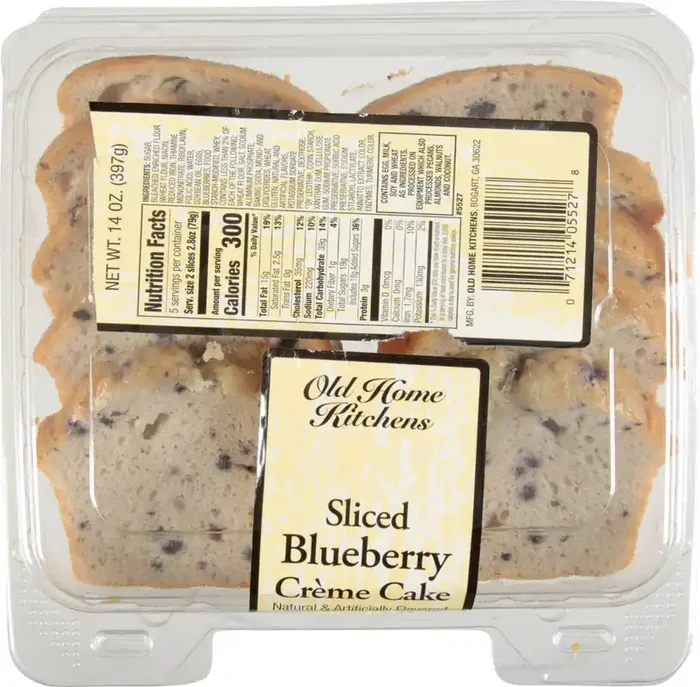 Old Home Kitchens Sliced Blueberry Creme Cake 14 oz