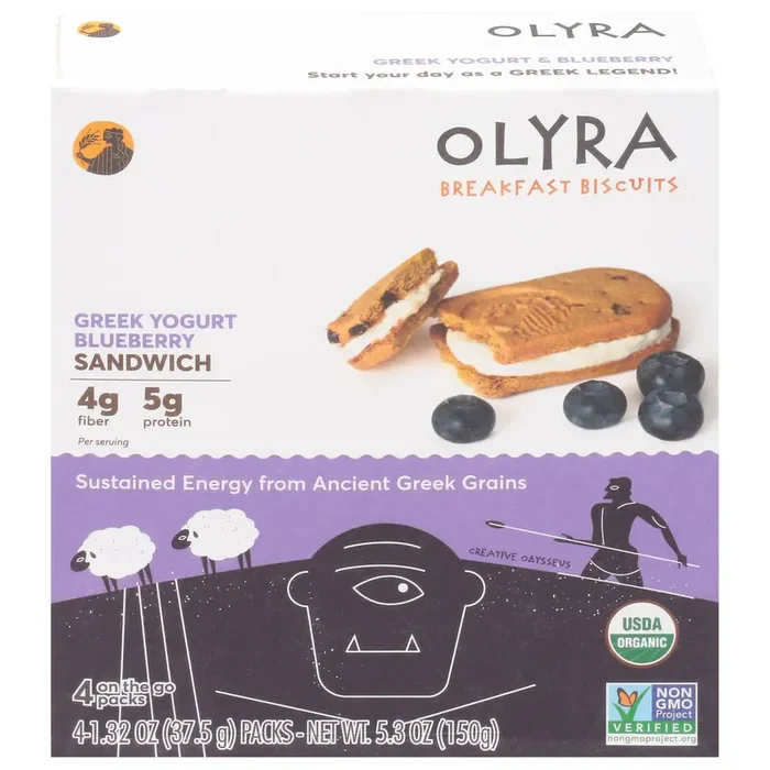 Olyra Greek Yogurt Blueberry Sandwich Breakfast Biscuits