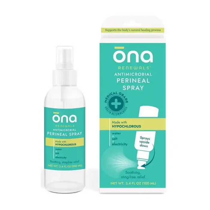 Ona Renewals Antimicrobial Postpartum Perineal Upside Down Recovery Spray Made with Hypochlorous – 3.4 fl oz