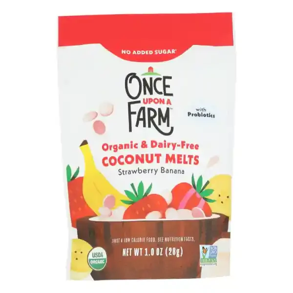 Once Upon a Farm Organic Coconut Melts, Strawberry Banana, 1oz
