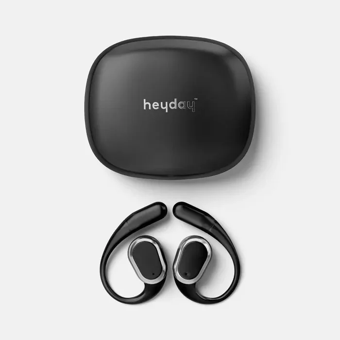 Open Ear Sport True Wireless Headphones – heyday™ Black Built-In Microphone, Water-Resistant