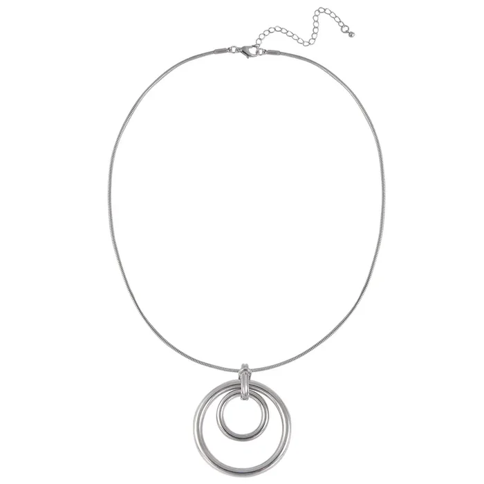 Ophelia Roe 2 Ring Pendant Necklace Silver