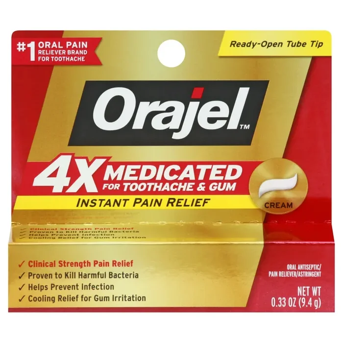Orajel Cream Instant Pain Relief Toothache & Gum 0.33 oz