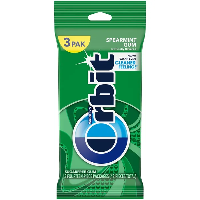 ORBIT Spearmint Sugar Free Chewing Gum Multipack, 14 ct (3 Pack)