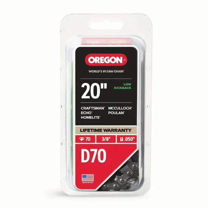 Oregon D70 70 Link Replacement Chainsaw Chain For 20-in , 0.05-in Gauge , 3/8-in Pitch