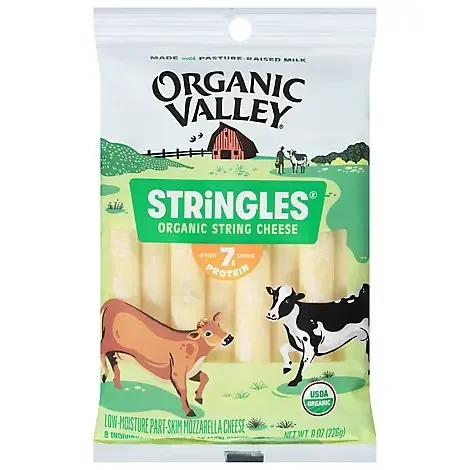 Organic Valley Organic Cheese Mozzarella Stringles- 8 oz