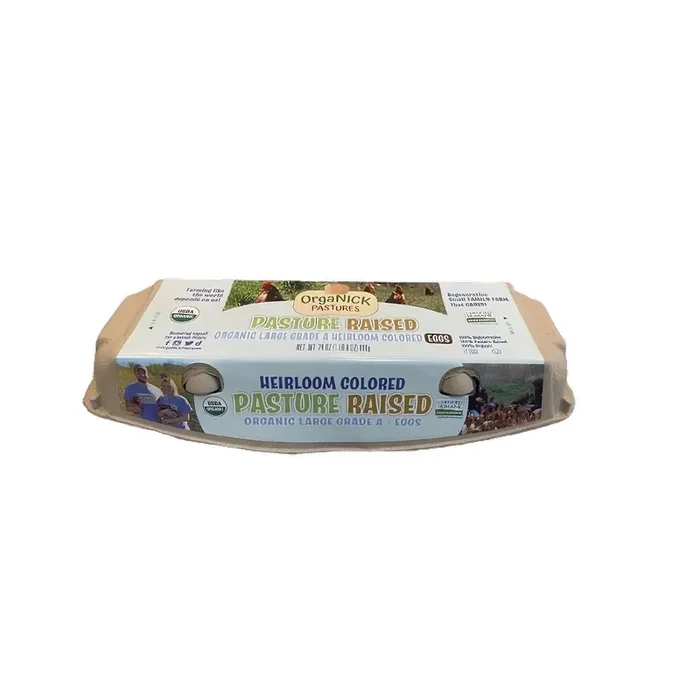 OrgaNick Pastures Organic Heirloom Colored Pasture Raised Eggs Large 12 ea