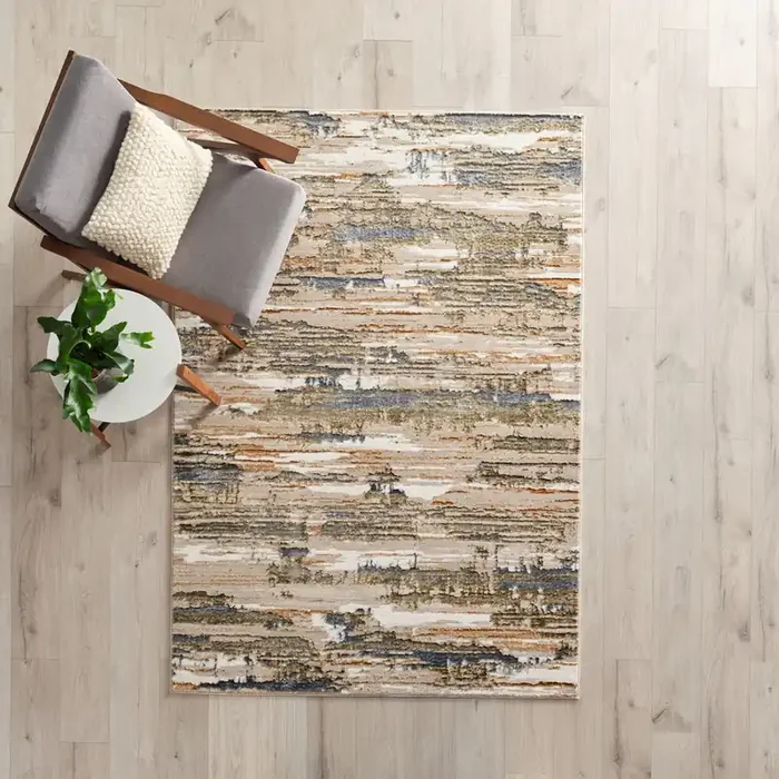 Origin 21 Triad Tranquility 5 x 8 (ft) Loomed Gold Rectangular Indoor Abstract Global Pet Friendly Area rug