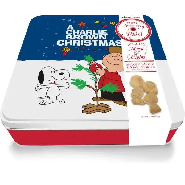 Original Gourmet Food Co. Peanuts 12Oz Music And Lights Tin