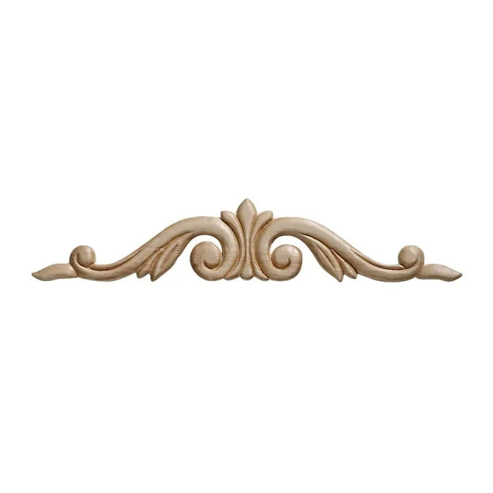 Ornamental Mouldings 12.0-in W x 2.25-in H Leaf Unfinished Birch Applique