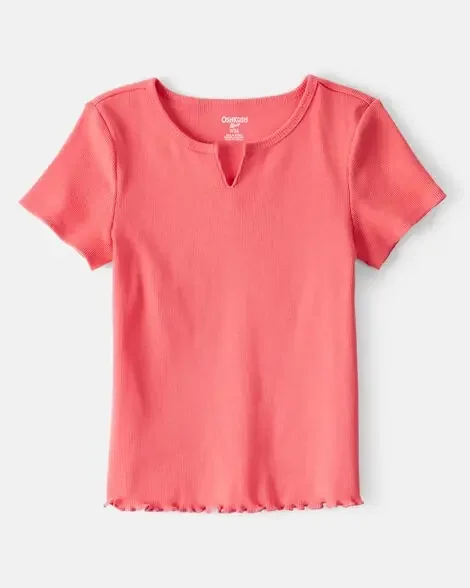 Oshkosh Girls Cotton Short-Sleeve Top – Orange Orange 12