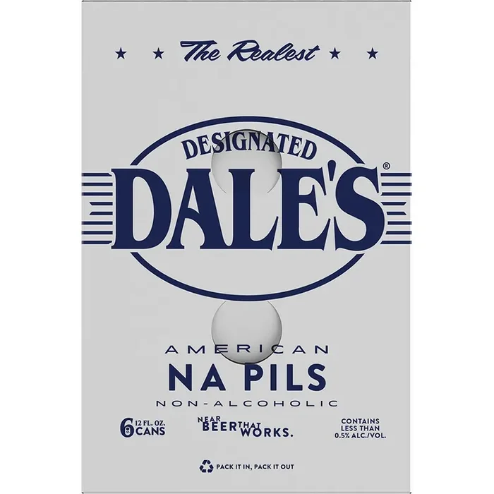 Oskar Blues Brewery Designated Dale‘s Non-Alcoholic Craft Beer, 12 fl oz 6 Pack Cans, 0.5% ABV