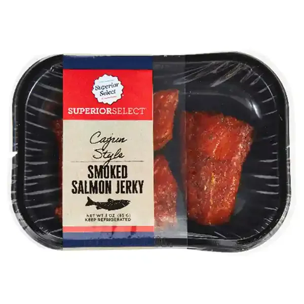 OTHER-NATIONAL Superior Select Salmon Jerky. Cajun Brown.
