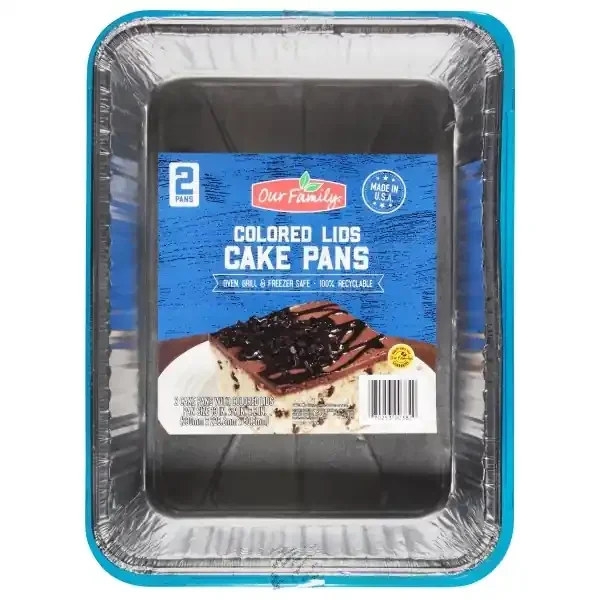 Our Family Foil Cake Pans W/Colored Lids