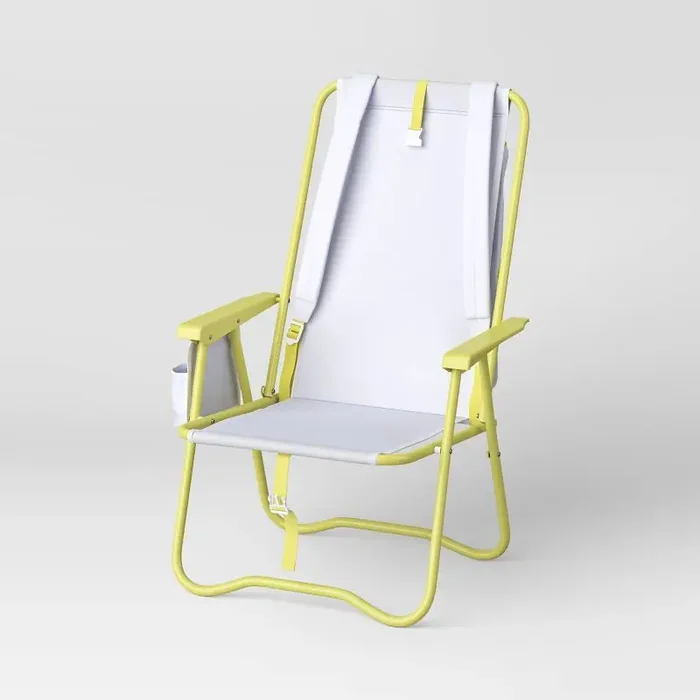 Outdoor Portable Backpack Beach Chair White – Sun Squad™