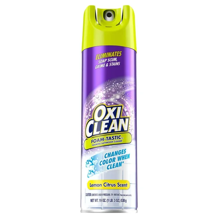 Oxi-Clean Foam-Tastic™ Foaming Bathroom Cleaner, Citrus Scent, 19 oz Spray Can, Eliminates Soap Scum, Grime and Stains