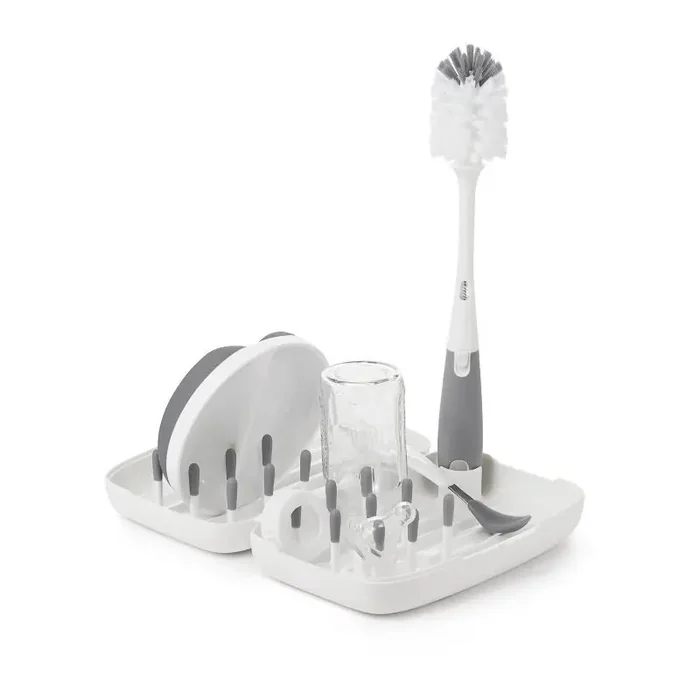 OXO Tot On-The-Go Drying Rack with Bottle Brush – Gray