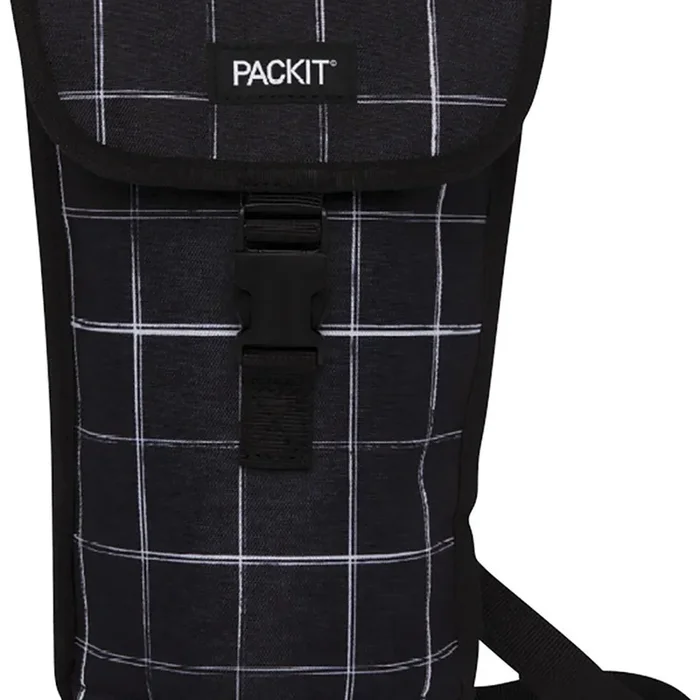 Packit Wine Bag- Black Grid