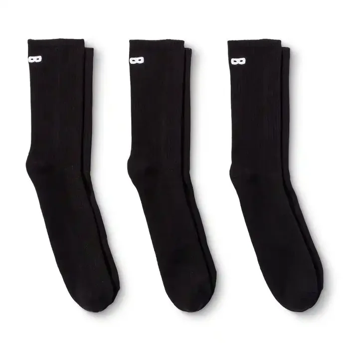 Pair of Thieves Men‘s Solid Crew Socks 3pk – Black 8-12
