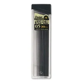 PENTEL OF AMERICA PENC25HB Super Hi-Polymer Lead Refills, 0.5 mm, HB, Black, 30/Tube, Price/PK