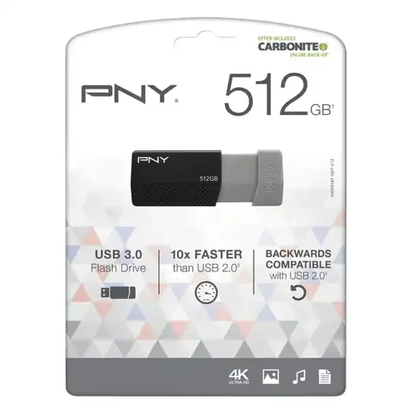 PNY Usb 3.0 Flash Drive, 512Gb, Black, P-Fd512Eledge-Ge