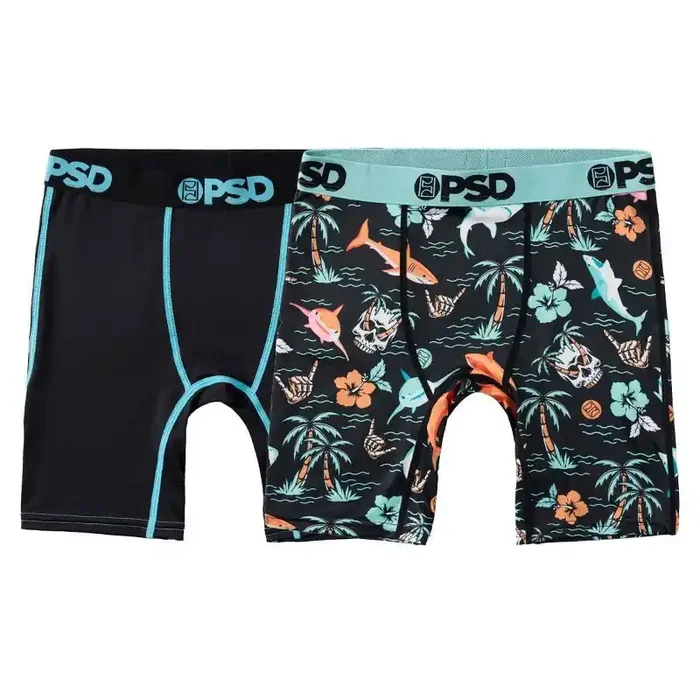 PSD Boys‘ 2pk Jaw Some Printed Boxer Briefs – Blue/Black S