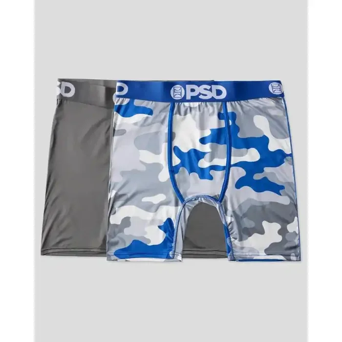 PSD Men‘s Camo Print Briefs 2pk – Gray/Blue XL