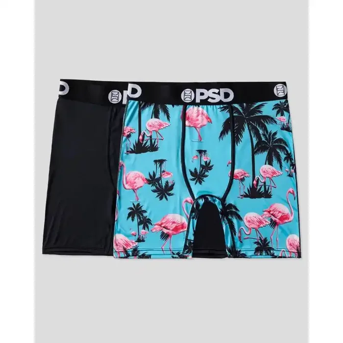 PSD Men‘s Flamingo Print Briefs 2pk – Light Blue M