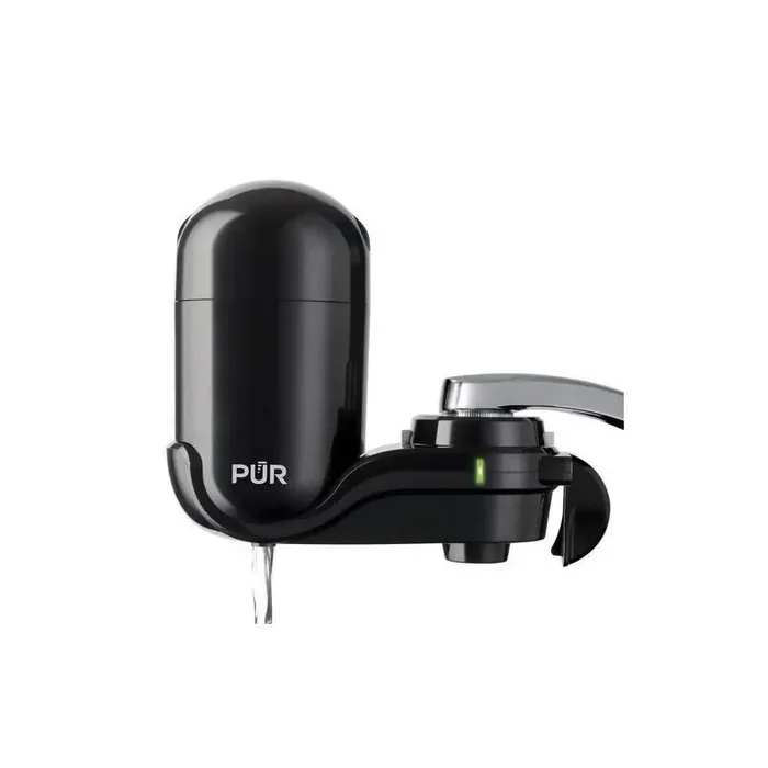 PUR Filtration PUR Faucet Vertical Mount Water Filtration System Black Best Faucet Water Purifier, Easy Installation, Filters Mercury & Lead