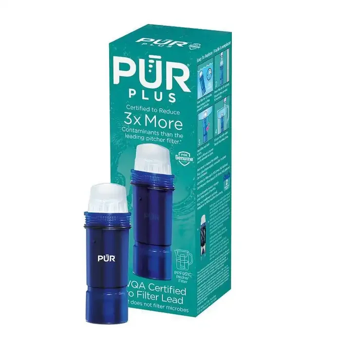 PUR PLUS Lead Reducing Water Pitcher & Dispenser Replacement Filter 1-Pack PUR Filtration, NSF & WQA Certified, PPF951K1